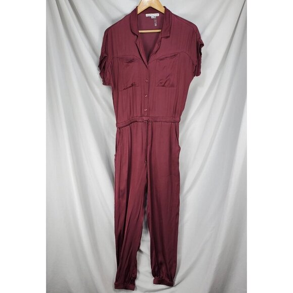Young Fabulous & Broke Pants - Young Fabulous & Broke Women's Red One-Piece Jumpsuit Short Sleeve Size XS
